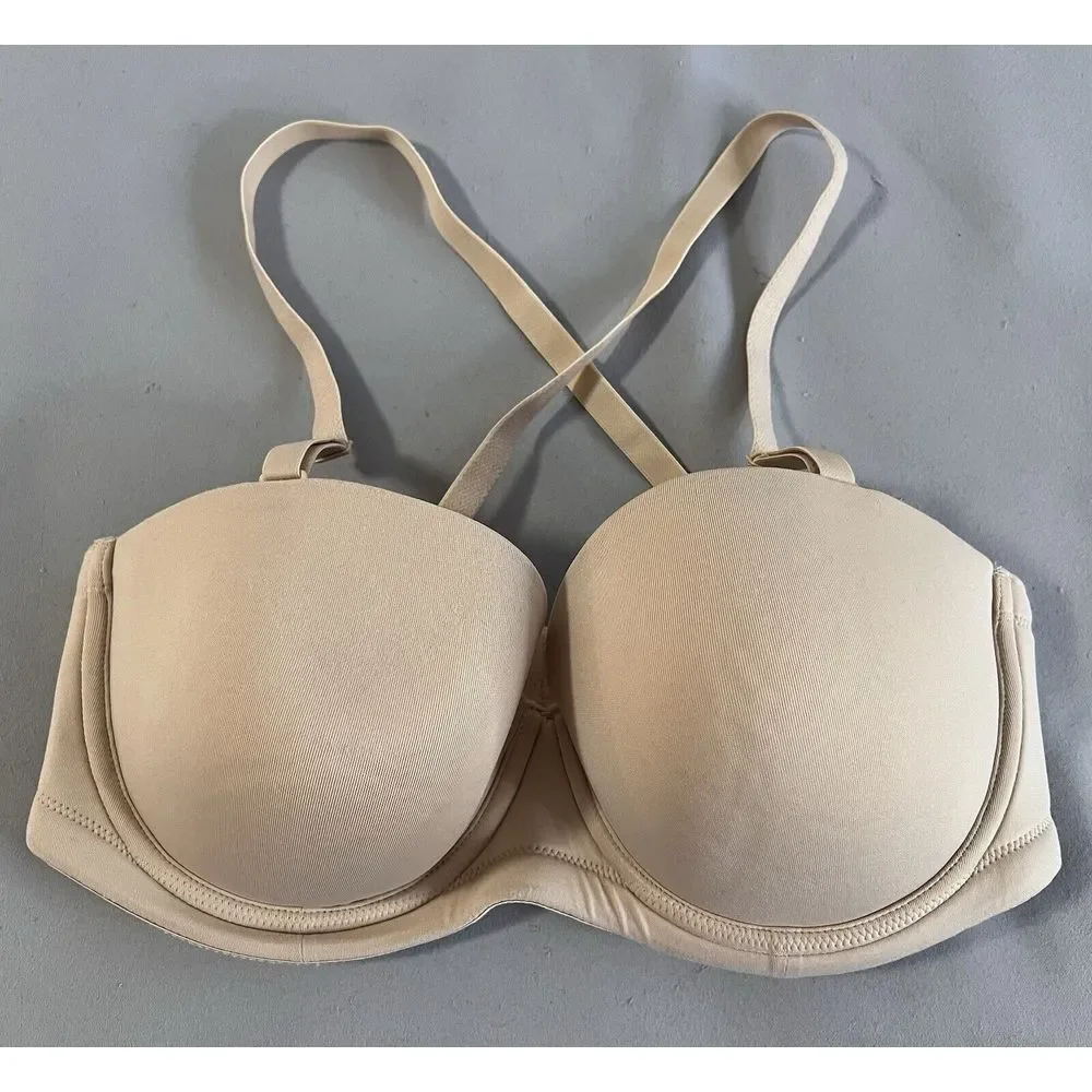 Wacoal 854119 Strapless Underwire Bra‎ Sz 36D Tan Beige Women's